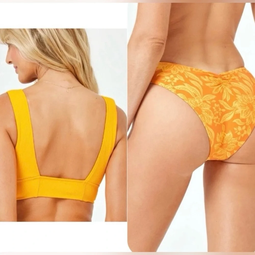 L*Space Ribbed Hailey Bikini Top and Monica Bikini Classic Bottom Swimwear Set